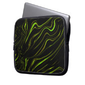 Goldenes Gras, weiche grüne, lange Spuren auf schw Laptopschutzhülle (Vorderseite Links)