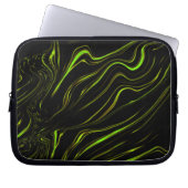 Goldenes Gras, weiche grüne, lange Spuren auf schw Laptopschutzhülle (Vorderseite)