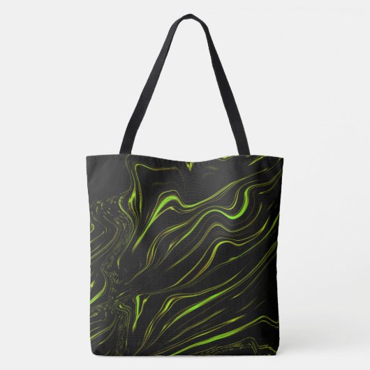 Goldenes Gras, weiche grüne, lange Spuren auf schw Tasche (Rückseite)