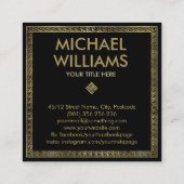 Goldenes griechisches Schlüsselmonogramm - Rundrah Quadratische Visitenkarte (Rückseite)