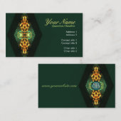 Goldenes grünes Dreieck Fraktal Kunst, Dichtung un Visitenkarte (Vorne/Hinten)