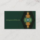 Goldenes grünes Dreieck Fraktal Kunst, Dichtung un Visitenkarte (Rückseite)