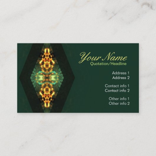 Goldenes grünes Dreieck Fraktal Kunst, Dichtung un Visitenkarte (Vorderseite)