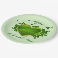 Goldenes grünes Herz mit Kleeblättern