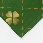 Goldenes grünes Klee-Muster Fleecedecke (Ecke)