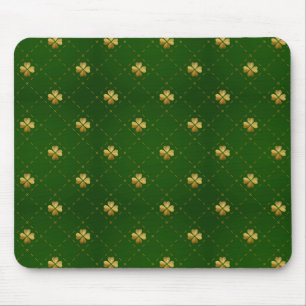 Goldenes grünes Klee-Muster Mousepad