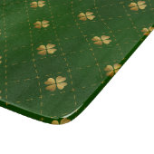 Goldenes grünes Klee-Muster Schneidebrett (Ecke)