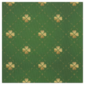 Goldenes grünes Klee-Muster Stoff (Nahaufnahme)