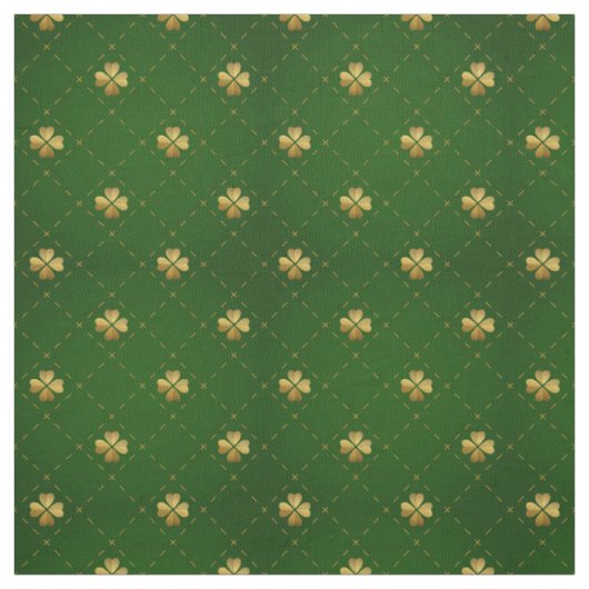 Goldenes grünes Klee-Muster Stoff (Muster)