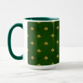 Goldenes grünes Klee-Muster Tasse (Links)