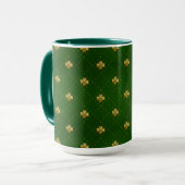 Goldenes grünes Klee-Muster Tasse (Vorderseite Links)