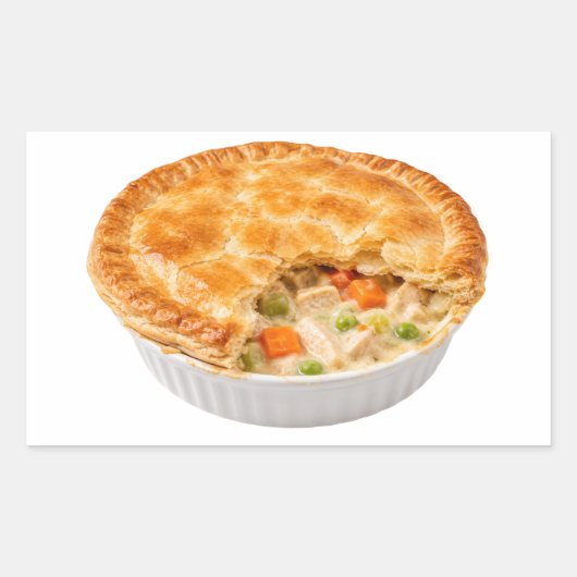 Goldenes Hähnchen-Pot Pie mit Kruste Rechteckiger Aufkleber (Vorderseite)