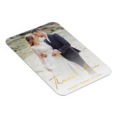 Goldenes handgeschriebenes Hochzeitsgarantie Foto  Magnet (Rechte Seite)