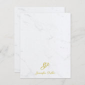 Goldenes handgeschriebenes Skriptmarble Modernes E Mitteilungskarte (Vorne/Hinten)