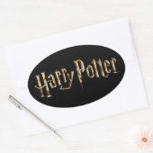 Goldenes Harry-Potter-Logo Ovaler Aufkleber (Umschlag)