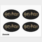 Goldenes Harry-Potter-Logo Ovaler Aufkleber (Blatt)
