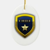 Goldenes HauptAbzeichen Keramik Ornament (Vorne)