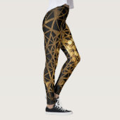 Goldenes Heiliges Geometrie-Leuchten Leggings (Rechts)