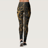Goldenes Heiliges Geometrie-Leuchten Leggings (Rückseite)