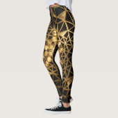 Goldenes Heiliges Geometrie-Leuchten Leggings (Links)