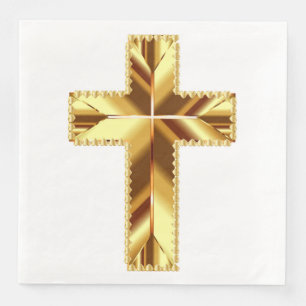GOLDENES HEILIGES KREUZ SERVIETTE