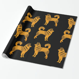 Goldenes heiseres HundePackpapier Geschenkpapier