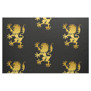 Goldenes heraldisches Löwe-Gewebe Stoff
