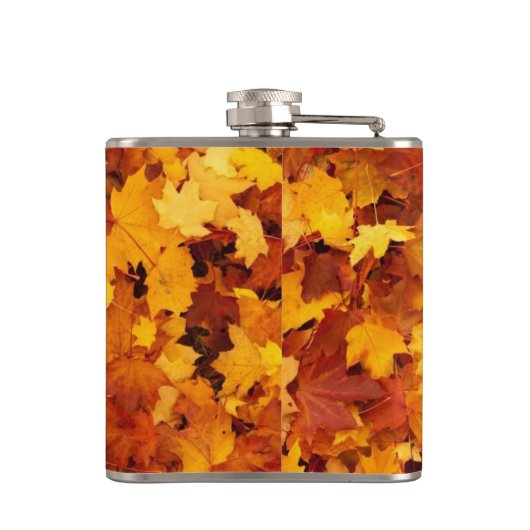 Goldenes Herbst-Blatt Flachmann (Rückseite)