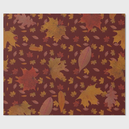 Goldenes Herbst-Blätter auf Geschenkpapier (Flach)