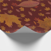 Goldenes Herbst-Blätter auf Geschenkpapier (Ecke)