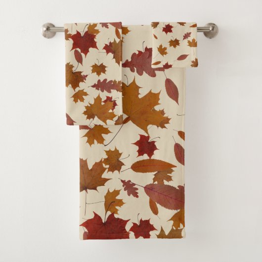 Goldenes Herbst-Blätter auf kundenspezifischer Badhandtuch Set (Insitu)