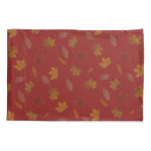 Goldenes Herbst-Blätter auf roter Kissenbezug (Rückseite)
