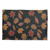 Goldenes Herbst-Blätter auf schwarzer Kissenbezug (Rückseite)