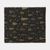 Goldenes Herbst-Weihnachts-Botanik-Muster (2) Fleecedecke (Vorderseite (Horizontal))