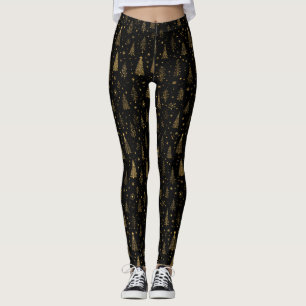 Goldenes Herbst-Weihnachts-Botanikmuster (2) Leggings