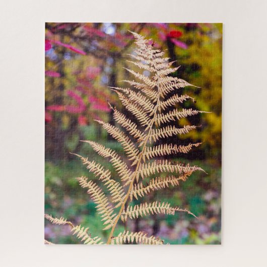 Goldenes Herbstfarnblatt-Exemplar Puzzle (Vertikal)