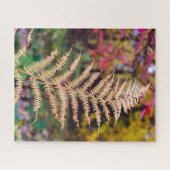 Goldenes Herbstfarnblatt-Exemplar Puzzle (Horizontal)