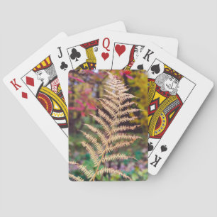 Goldenes Herbstfarnblatt-Exemplar Spielkarten
