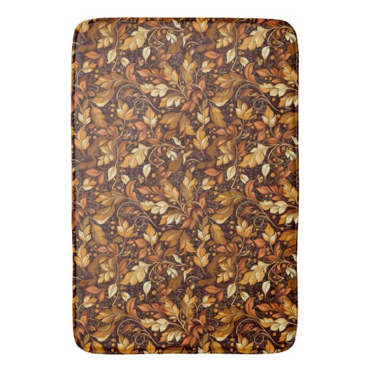 Goldenes Herbstmuster Badematte (Vorderseite Vertikal)