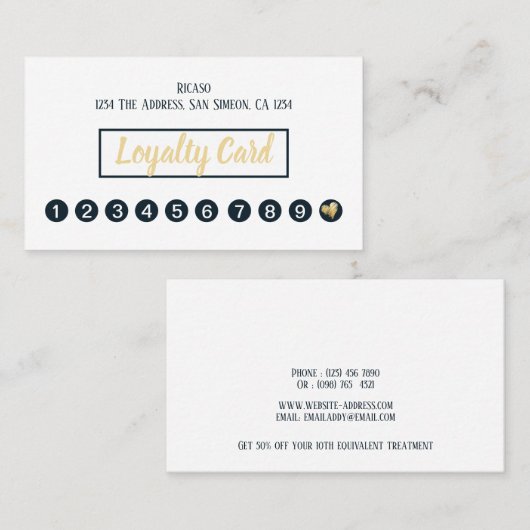 Goldenes Herz 10. Ernennung Personalisiert Treuekarte (Vorne/Hinten)