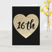 Goldenes Herz 16. Geburtstagskarte Karte (Gelbe Blume)