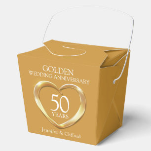 Goldenes Herz 50. Hochzeitstag mit benutzerdefinie Geschenkschachtel