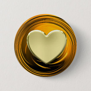Goldenes Herz auf goldenem flüssigem Hintergrund Button