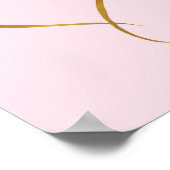Goldenes Herz auf rosa Hintergrund - Kunstdrucken Poster (Ecke)