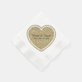 Goldenes Herz Custom Wedkin Napkin Serviette (Ecke)