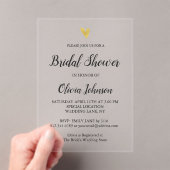 Goldenes Herz Elegantes Brautparty Acryleinladungen (Insitu (Handheld))