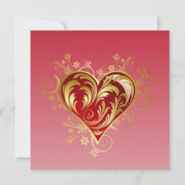 Goldenes Herz Feiertagskarte