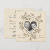 Goldenes Herz-Foto zum 50. Jubiläum Einladung (Vorne/Hinten)