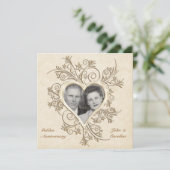 Goldenes Herz-Foto zum 50. Jubiläum Einladung (Stehend Vorderseite)