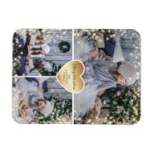 Goldenes Herz Funkelnd Foto Frohe Weihnachten Magnet (Horizontal)